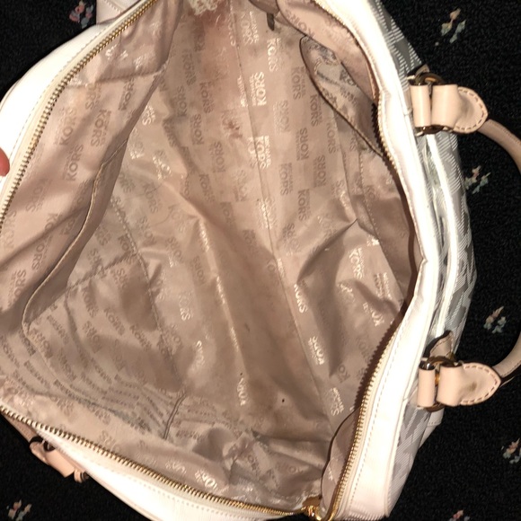 White Michael Kors Bag with Tan handles - Picture 1 of 3